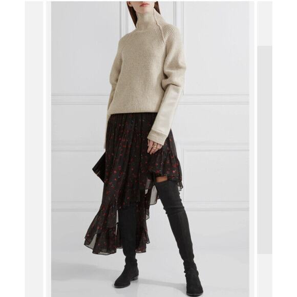 Stuart Weitzman Black Suede Lowland Over-The-Knee Flat Heel Lace up Boots 7 - Picture 16 of 16